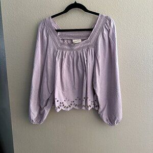 Universal Thread‎ Balloon Sleeve Eyelet Blouse  Size X-Large